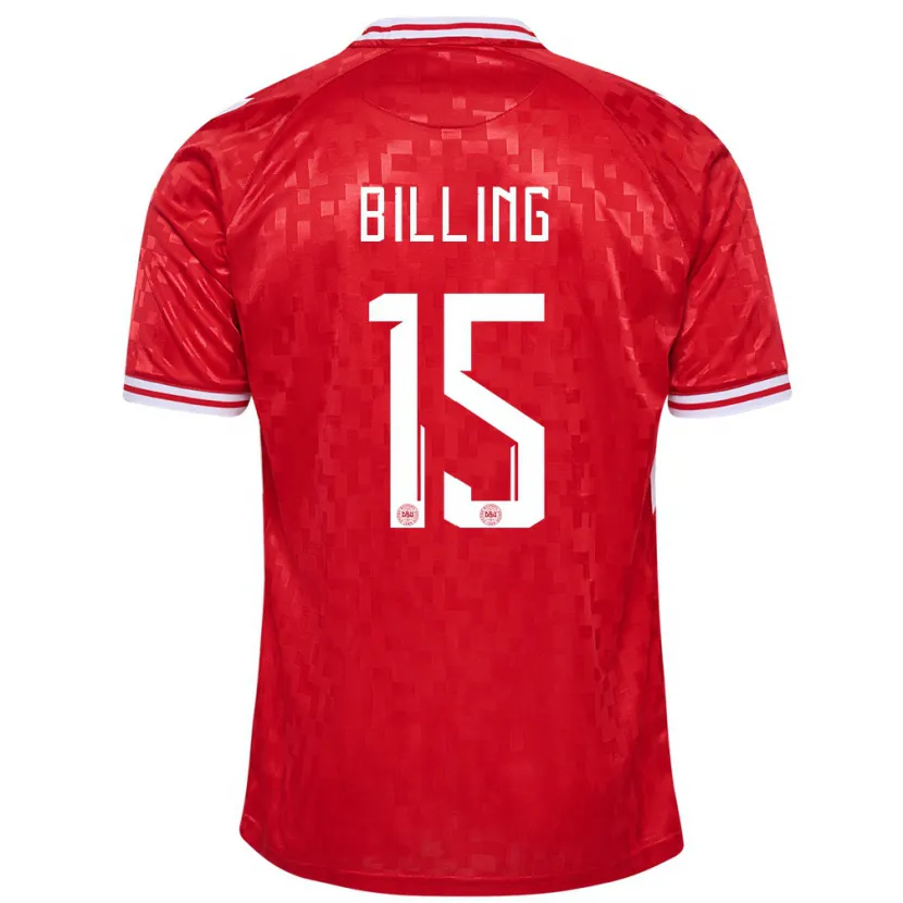 Danxen Mann Danmark Philip Billing #15 Rød Hjemmetrøye Drakt Trøye 24-26 Skjorter T-Skjorte