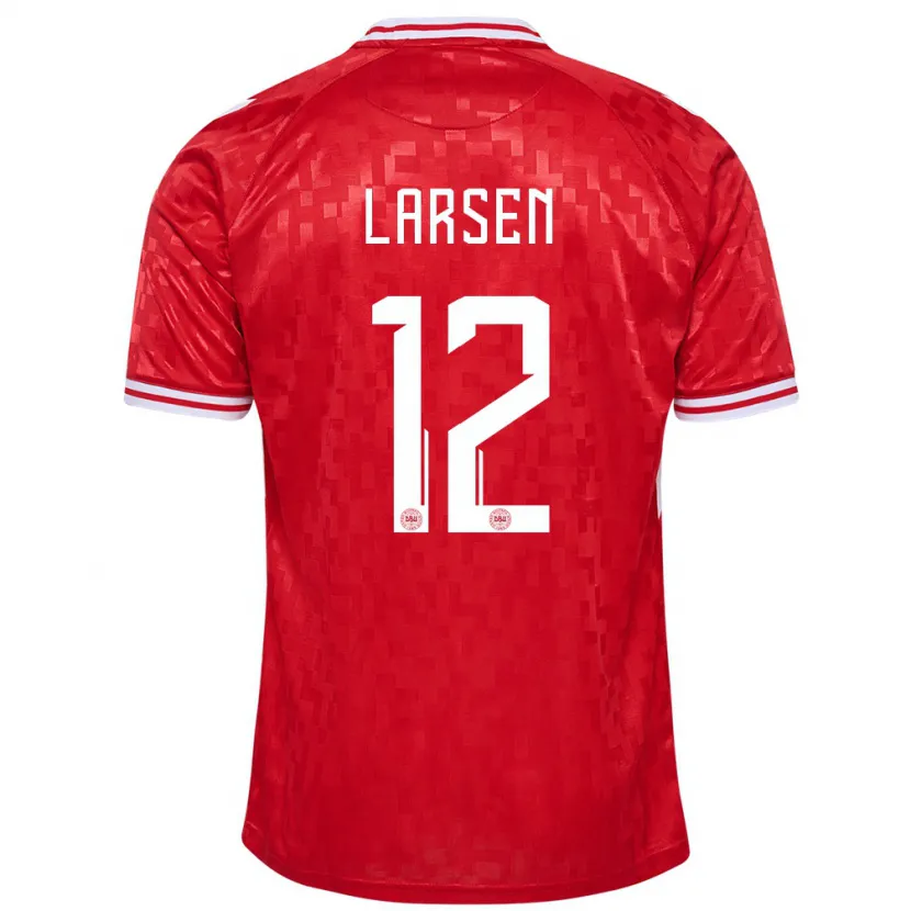 Danxen Mann Danmark Stine Larsen #12 Rød Hjemmetrøye Drakt Trøye 24-26 Skjorter T-Skjorte