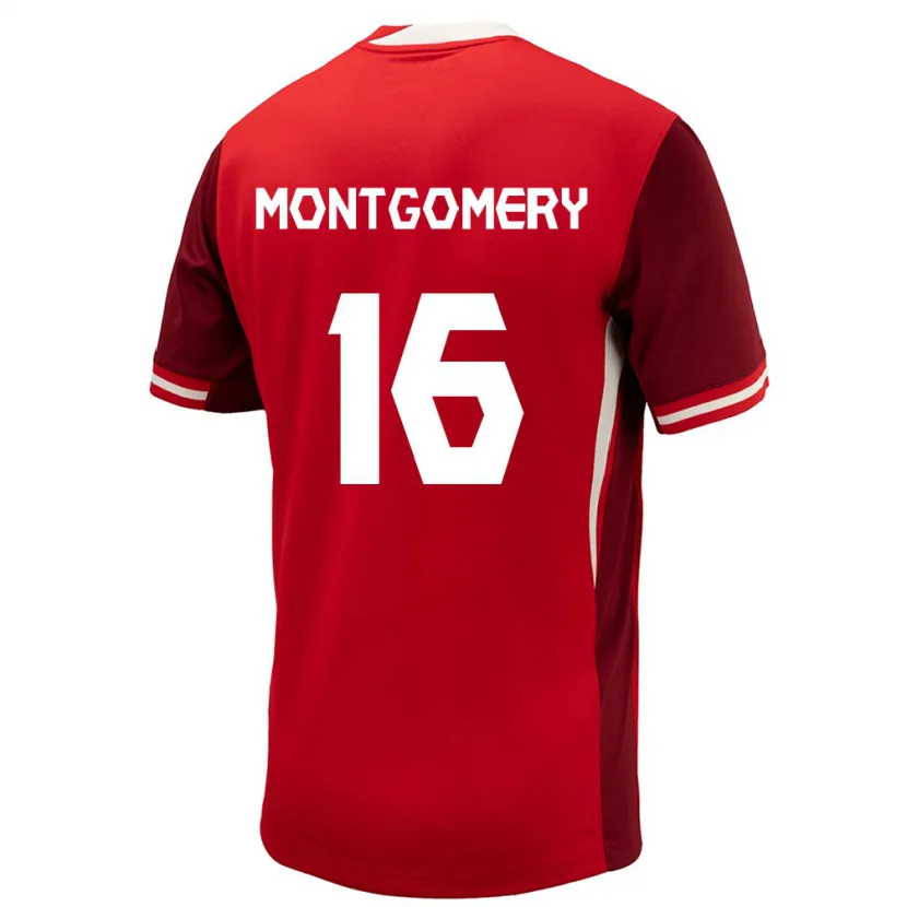 Danxen Mann Canada Callum Montgomery #16 Rød Hjemmetrøye Drakt Trøye 24-26 Skjorter T-Skjorte