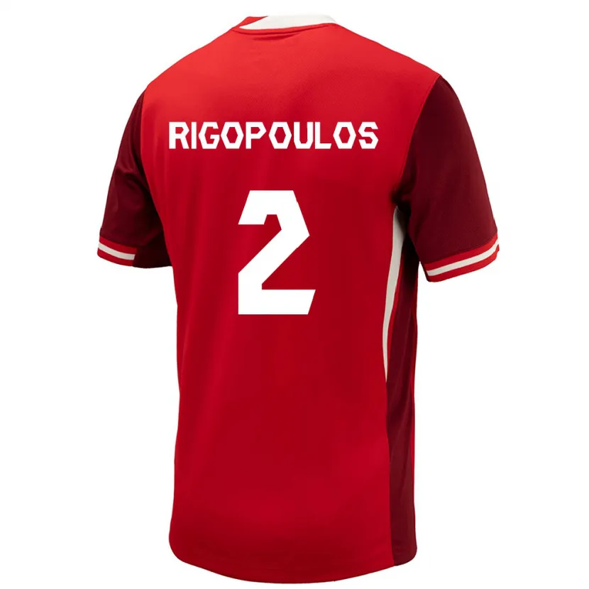 Danxen Mann Canada Theo Rigopoulos #2 Rød Hjemmetrøye Drakt Trøye 24-26 Skjorter T-Skjorte