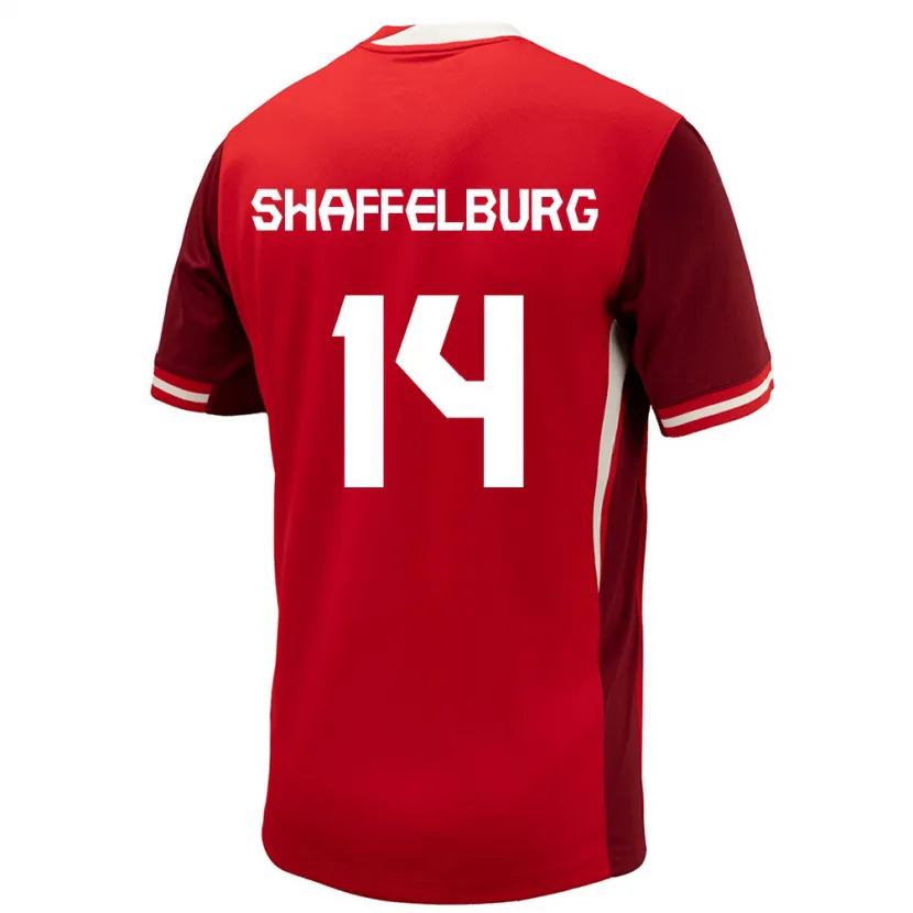 Danxen Mann Canada Jacob Shaffelburg #14 Rød Hjemmetrøye Drakt Trøye 24-26 Skjorter T-Skjorte