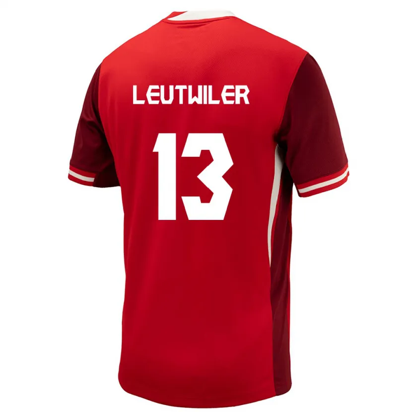 Danxen Mann Canada Jayson Leutwiler #13 Rød Hjemmetrøye Drakt Trøye 24-26 Skjorter T-Skjorte
