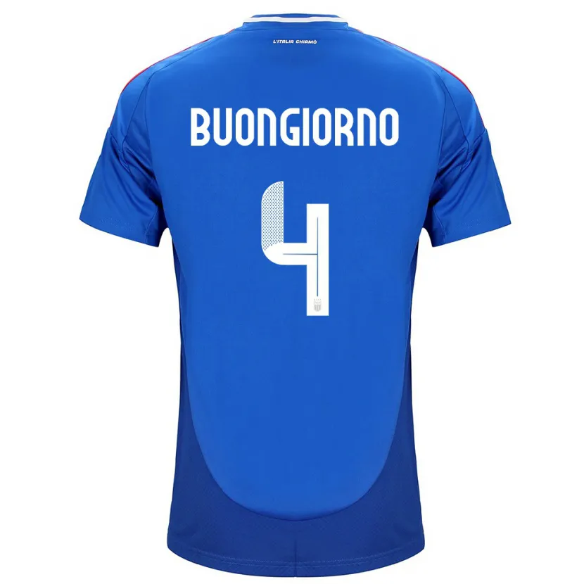 Danxen Mann Italia Alessandro Buongiorno #4 Blå Hjemmetrøye Drakt Trøye 24-26 Skjorter T-Skjorte