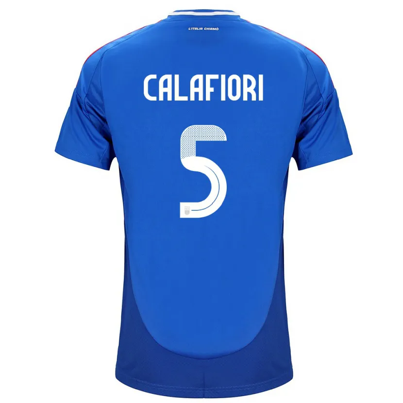 Danxen Mann Italia Riccardo Calafiori #5 Blå Hjemmetrøye Drakt Trøye 24-26 Skjorter T-Skjorte