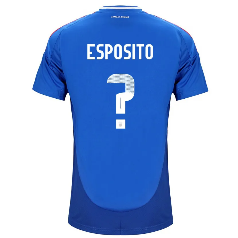 Danxen Mann Italia Francesco Pio Esposito #0 Blå Hjemmetrøye Drakt Trøye 24-26 Skjorter T-Skjorte