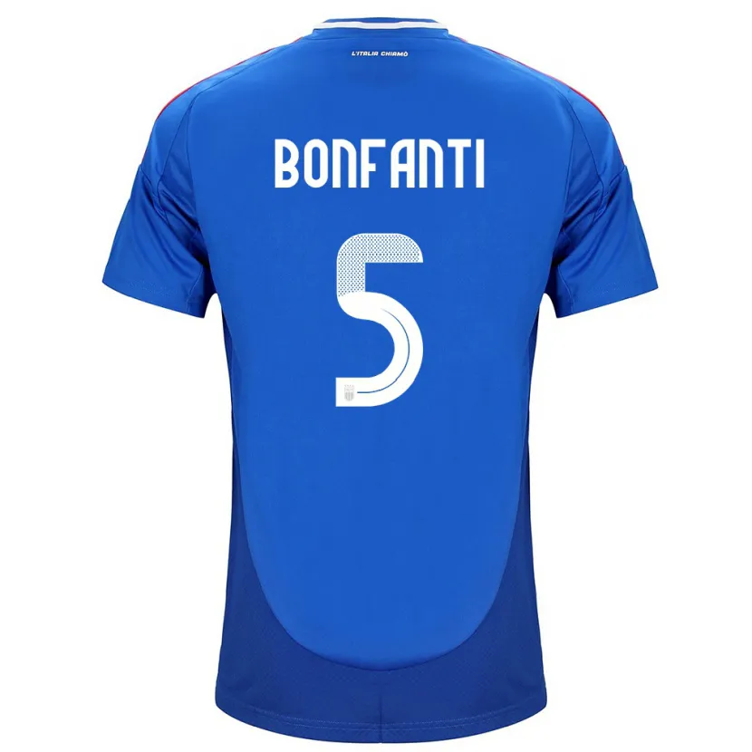 Danxen Mann Italia Giovanni Bonfanti #5 Blå Hjemmetrøye Drakt Trøye 24-26 Skjorter T-Skjorte
