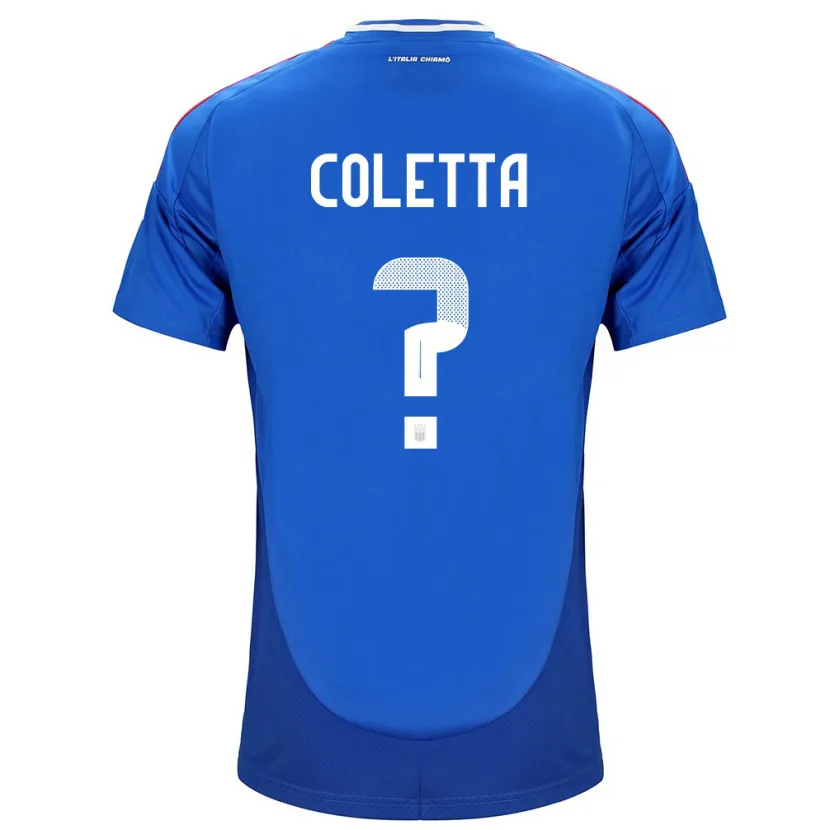 Danxen Mann Italia Federico Coletta #0 Blå Hjemmetrøye Drakt Trøye 24-26 Skjorter T-Skjorte