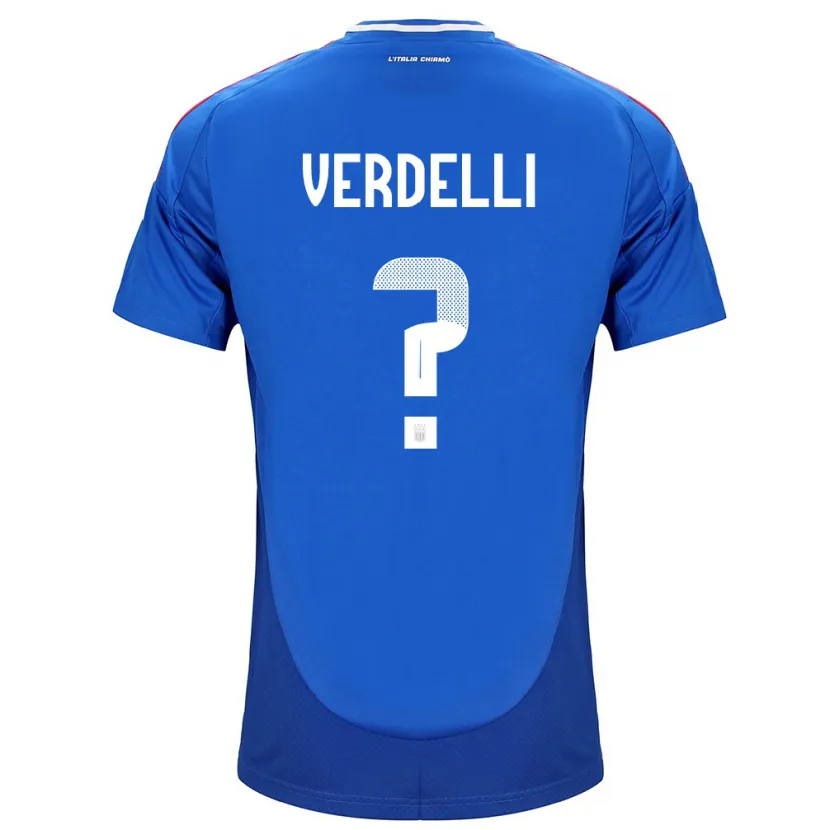 Danxen Mann Italia Davide Verdelli #0 Blå Hjemmetrøye Drakt Trøye 24-26 Skjorter T-Skjorte
