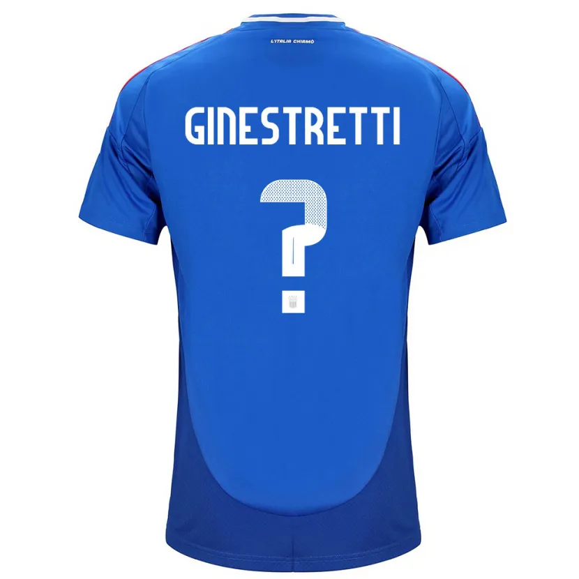 Danxen Mann Italia Davide Ginestretti #0 Blå Hjemmetrøye Drakt Trøye 24-26 Skjorter T-Skjorte