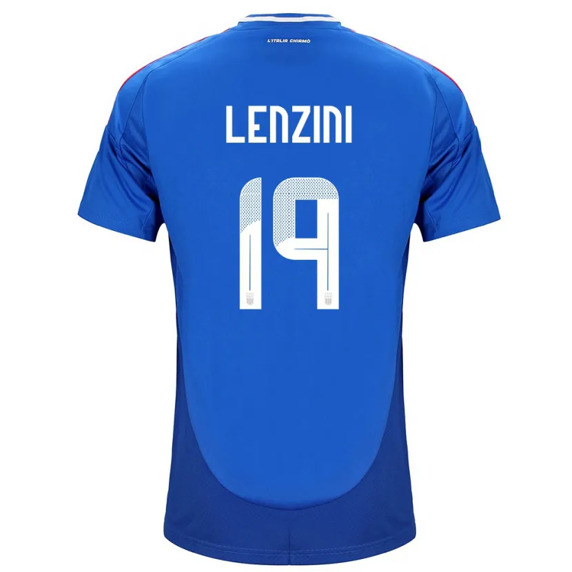 Danxen Mann Italia Martina Lenzini #19 Blå Hjemmetrøye Drakt Trøye 24-26 Skjorter T-Skjorte