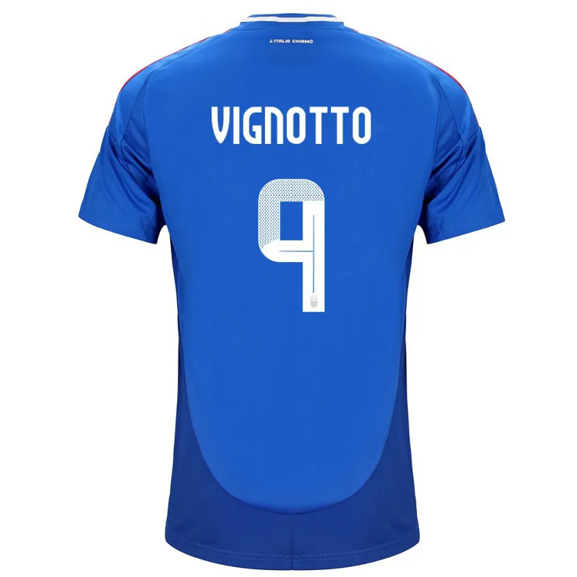 Danxen Mann Italia Elisabetta Vignotto #9 Blå Hjemmetrøye Drakt Trøye 24-26 Skjorter T-Skjorte