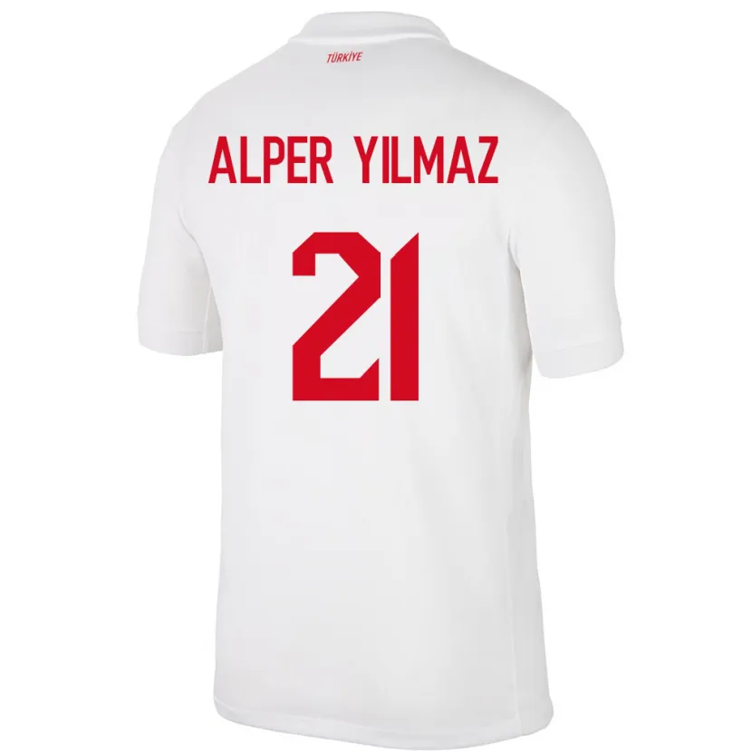 Danxen Mann Tyrkia Barış Alper Yılmaz #21 Hvit Hjemmetrøye Drakt Trøye 24-26 Skjorter T-Skjorte