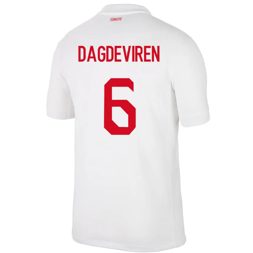 Danxen Mann Tyrkia Diren Dağdeviren #6 Hvit Hjemmetrøye Drakt Trøye 24-26 Skjorter T-Skjorte