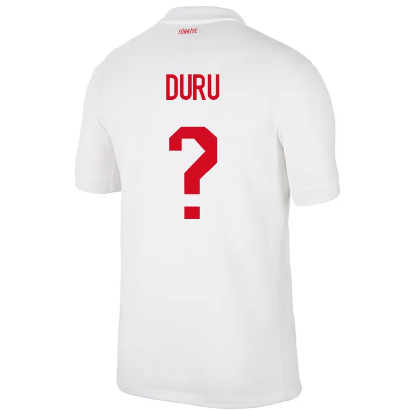 Danxen Mann Tyrkia Mustafa Duru #0 Hvit Hjemmetrøye Drakt Trøye 24-26 Skjorter T-Skjorte