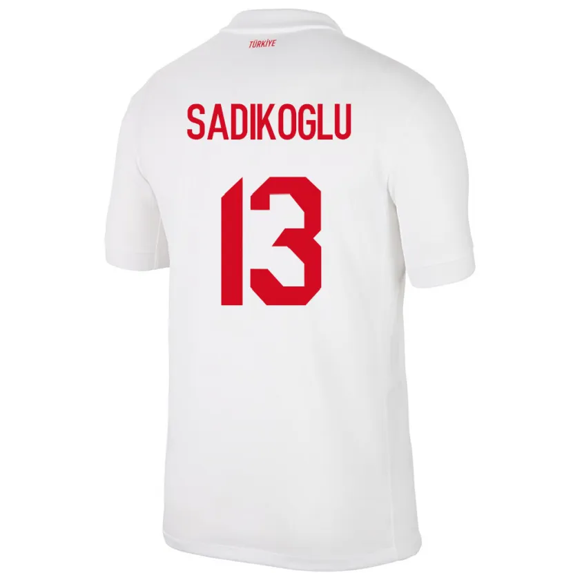 Danxen Mann Tyrkia Birgül Sadıkoğlu #13 Hvit Hjemmetrøye Drakt Trøye 24-26 Skjorter T-Skjorte
