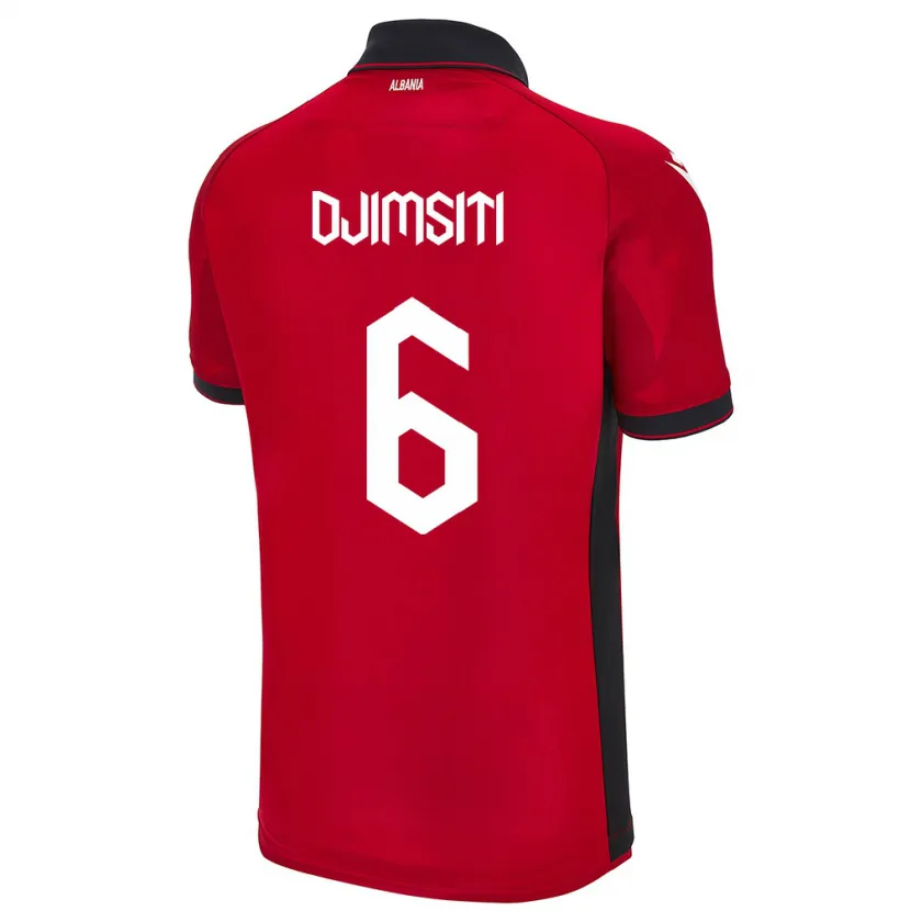 Danxen Mann Albania Berat Djimsiti #6 Rød Hjemmetrøye Drakt Trøye 24-26 Skjorter T-Skjorte