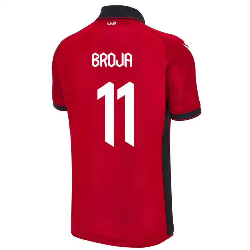 Danxen Mann Albania Armando Broja #11 Rød Hjemmetrøye Drakt Trøye 24-26 Skjorter T-Skjorte