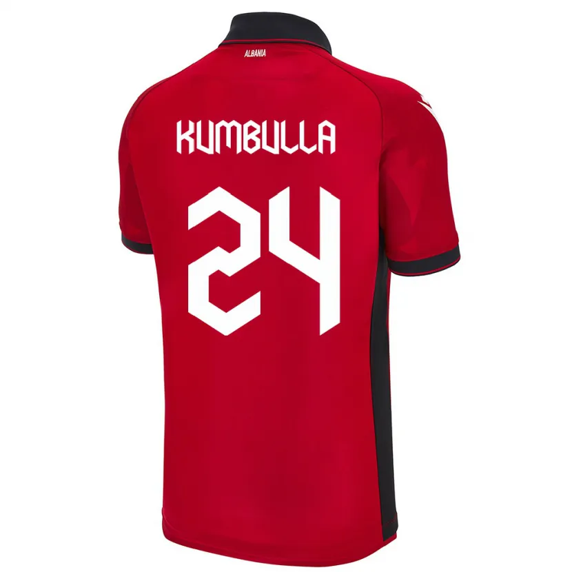 Danxen Mann Albania Marash Kumbulla #24 Rød Hjemmetrøye Drakt Trøye 24-26 Skjorter T-Skjorte