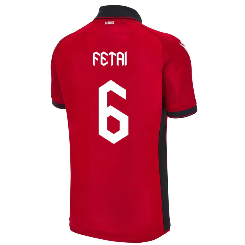 Danxen Mann Albania Feta Fetai #6 Rød Hjemmetrøye Drakt Trøye 24-26 Skjorter T-Skjorte