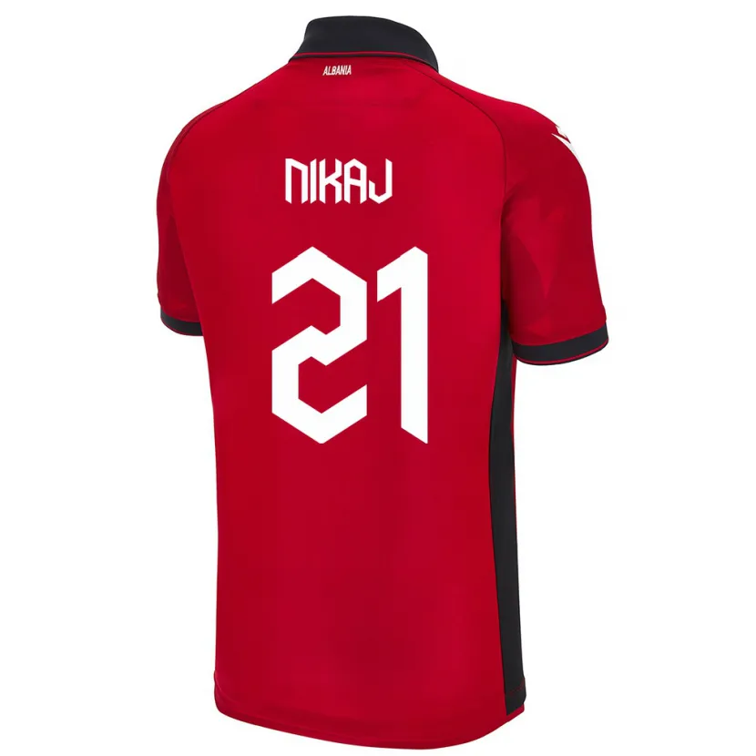 Danxen Mann Albania Ardit Nikaj #21 Rød Hjemmetrøye Drakt Trøye 24-26 Skjorter T-Skjorte