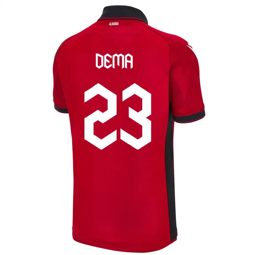 Danxen Mann Albania Endri Dema #23 Rød Hjemmetrøye Drakt Trøye 24-26 Skjorter T-Skjorte