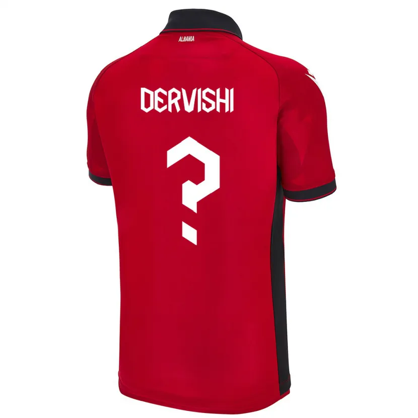 Danxen Mann Albania Amarildo Dervishi #0 Rød Hjemmetrøye Drakt Trøye 24-26 Skjorter T-Skjorte