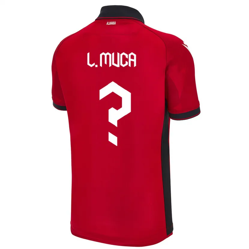 Danxen Mann Albania Leonard Muca #0 Rød Hjemmetrøye Drakt Trøye 24-26 Skjorter T-Skjorte