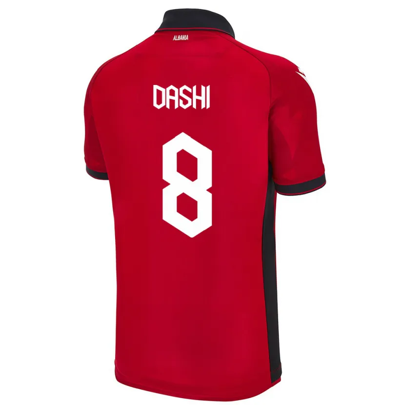 Danxen Mann Albania Matteo Dashi #8 Rød Hjemmetrøye Drakt Trøye 24-26 Skjorter T-Skjorte