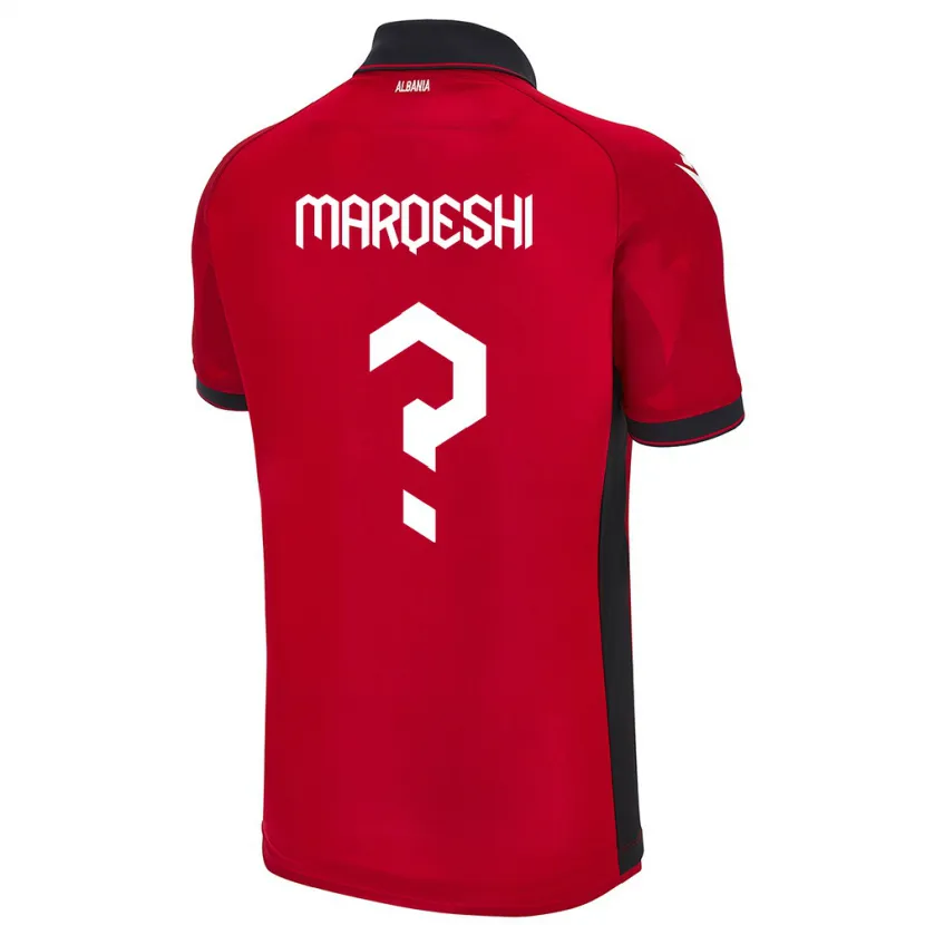 Danxen Mann Albania Ernesto Marqeshi #0 Rød Hjemmetrøye Drakt Trøye 24-26 Skjorter T-Skjorte