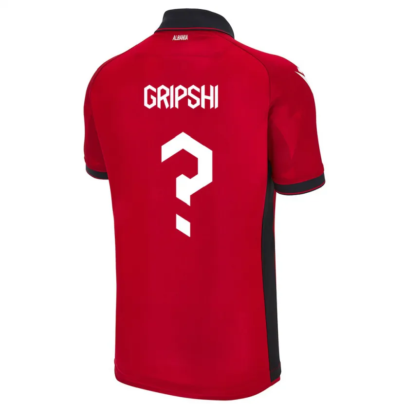 Danxen Mann Albania Naim Gripshi #0 Rød Hjemmetrøye Drakt Trøye 24-26 Skjorter T-Skjorte
