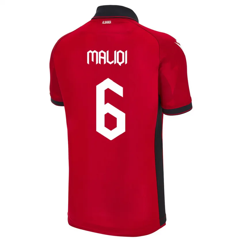 Danxen Mann Albania Sara Maliqi #6 Rød Hjemmetrøye Drakt Trøye 24-26 Skjorter T-Skjorte