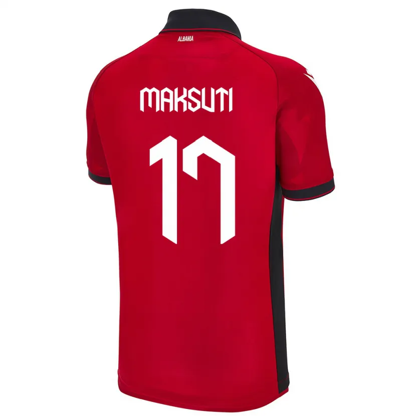 Danxen Mann Albania Kristina Maksuti #17 Rød Hjemmetrøye Drakt Trøye 24-26 Skjorter T-Skjorte