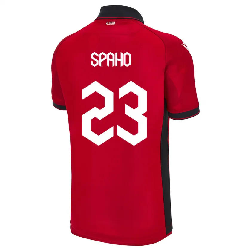 Danxen Mann Albania Klesjana Spaho #23 Rød Hjemmetrøye Drakt Trøye 24-26 Skjorter T-Skjorte