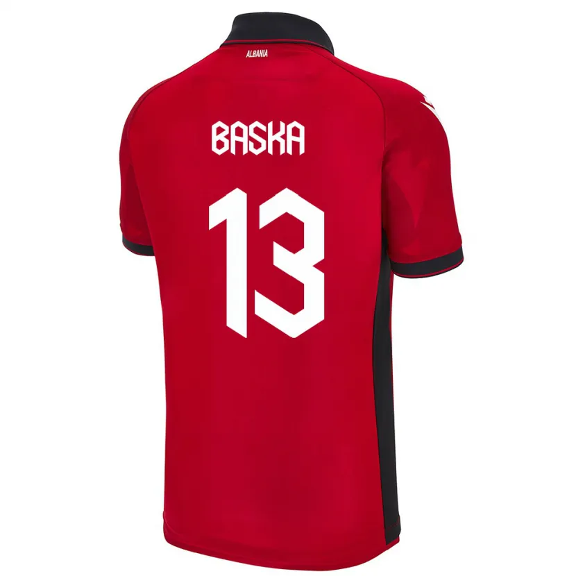 Danxen Mann Albania Maria Baska #13 Rød Hjemmetrøye Drakt Trøye 24-26 Skjorter T-Skjorte