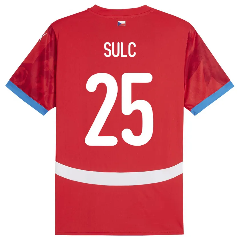 Danxen Mann Tsjekkia Pavel Sulc #25 Rød Hjemmetrøye Drakt Trøye 24-26 Skjorter T-Skjorte