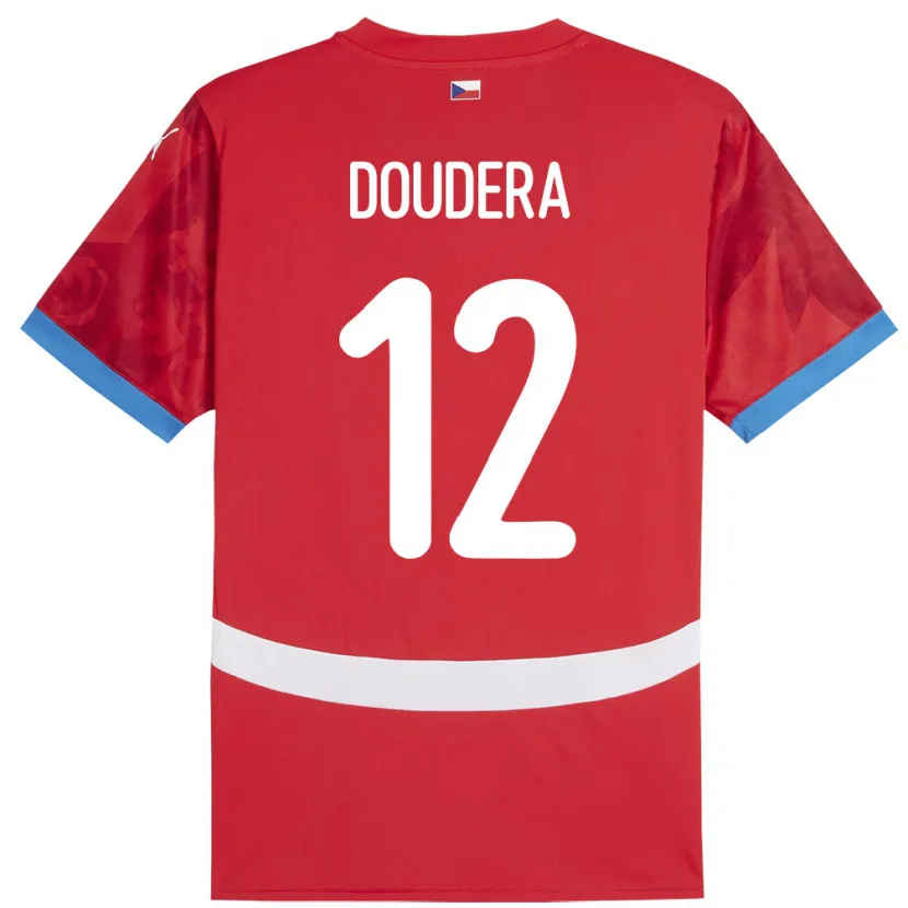 Danxen Mann Tsjekkia David Doudera #12 Rød Hjemmetrøye Drakt Trøye 24-26 Skjorter T-Skjorte
