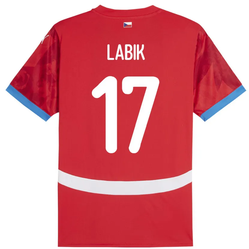 Danxen Mann Tsjekkia Albert Labik #17 Rød Hjemmetrøye Drakt Trøye 24-26 Skjorter T-Skjorte