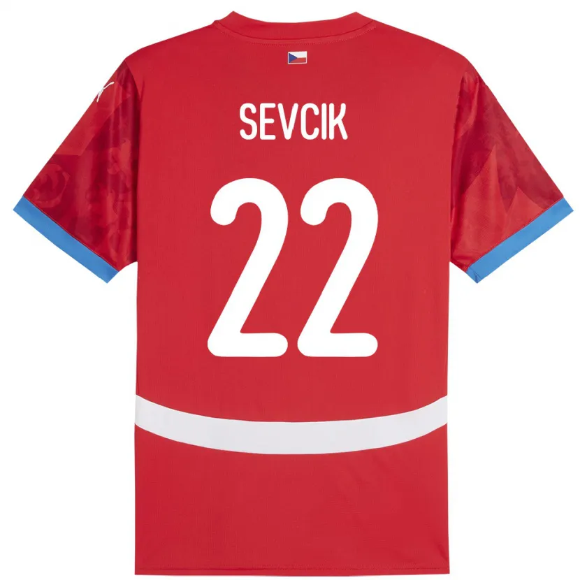 Danxen Mann Tsjekkia Michal Sevcik #22 Rød Hjemmetrøye Drakt Trøye 24-26 Skjorter T-Skjorte
