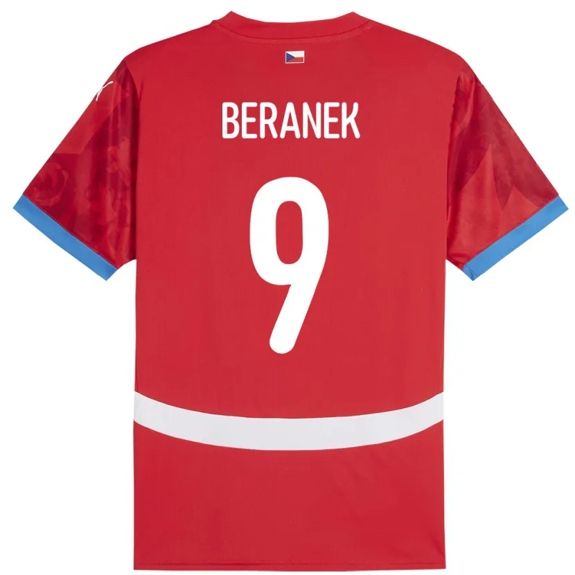 Danxen Mann Tsjekkia Marek Beranek #9 Rød Hjemmetrøye Drakt Trøye 24-26 Skjorter T-Skjorte
