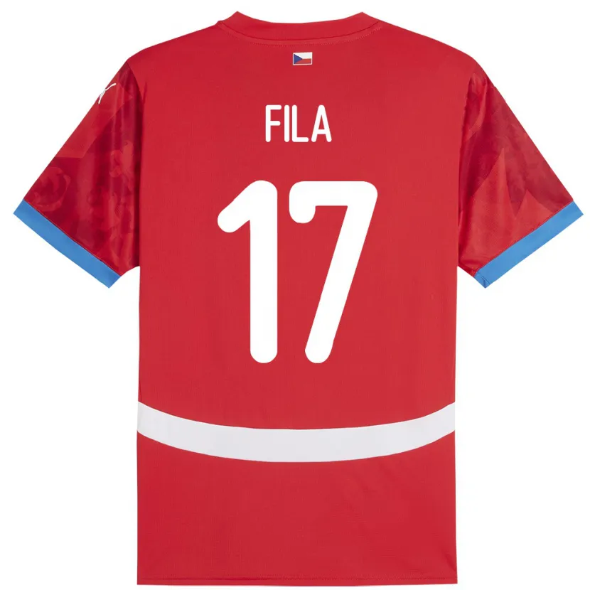 Danxen Mann Tsjekkia Lukas Fila #17 Rød Hjemmetrøye Drakt Trøye 24-26 Skjorter T-Skjorte