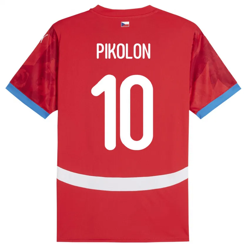 Danxen Mann Tsjekkia Samuel Pikolon #10 Rød Hjemmetrøye Drakt Trøye 24-26 Skjorter T-Skjorte