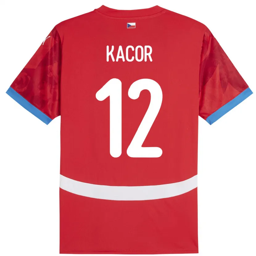 Danxen Mann Tsjekkia Pavel Kacor #12 Rød Hjemmetrøye Drakt Trøye 24-26 Skjorter T-Skjorte