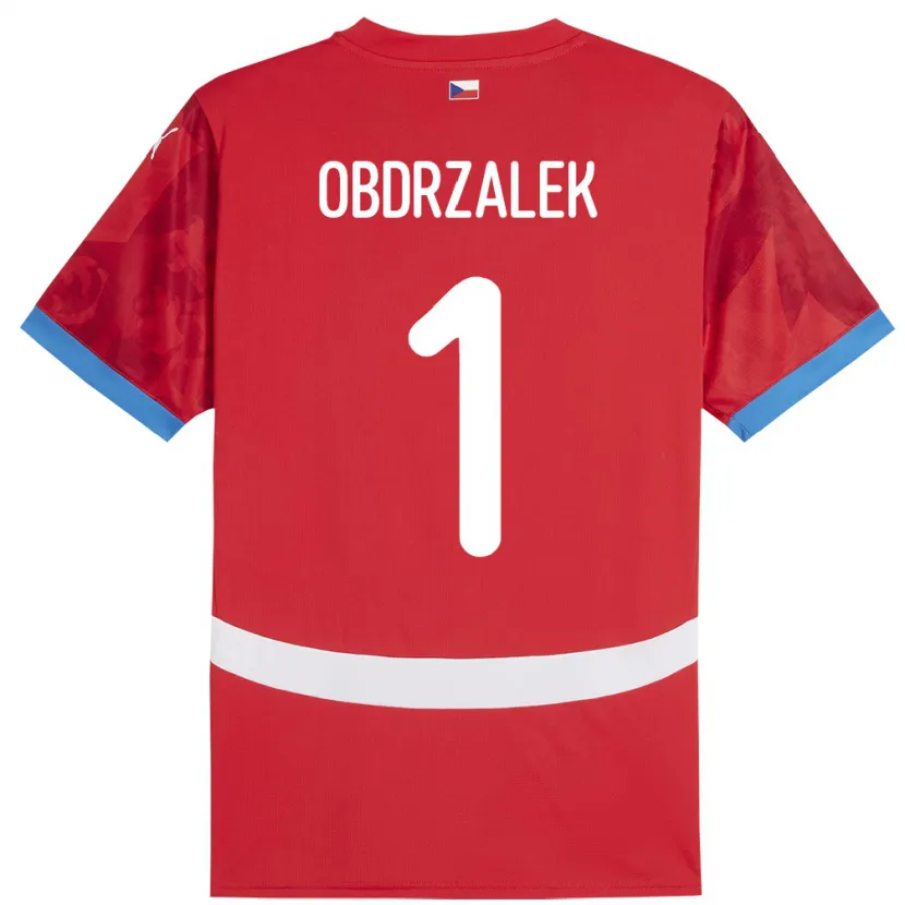 Danxen Mann Tsjekkia Marek Obdrzalek #1 Rød Hjemmetrøye Drakt Trøye 24-26 Skjorter T-Skjorte