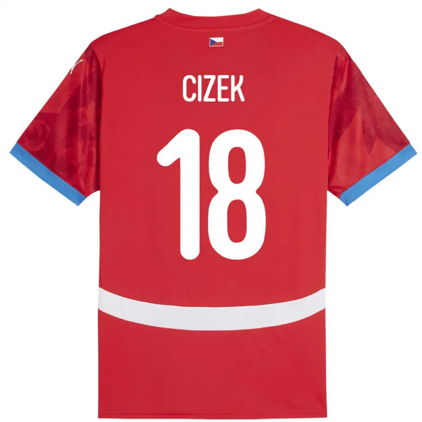 Danxen Mann Tsjekkia Krystof Cizek #18 Rød Hjemmetrøye Drakt Trøye 24-26 Skjorter T-Skjorte