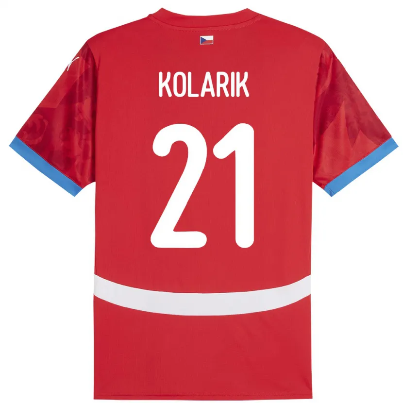 Danxen Mann Tsjekkia Josef Kolarik #21 Rød Hjemmetrøye Drakt Trøye 24-26 Skjorter T-Skjorte