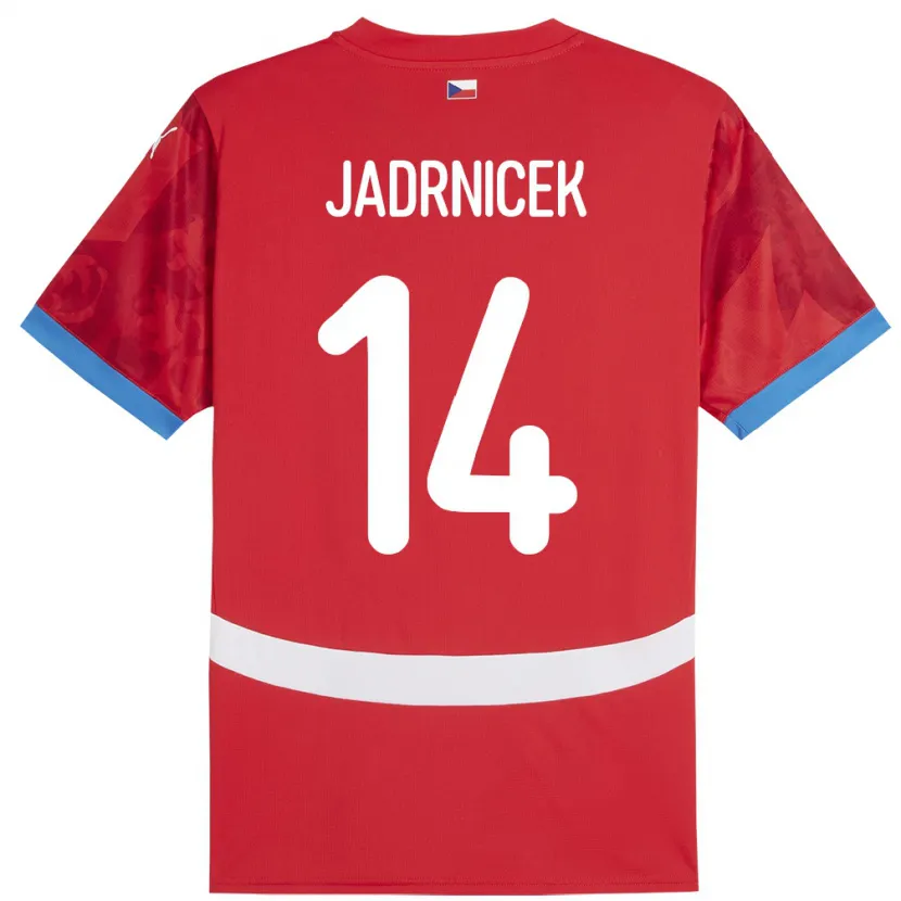Danxen Mann Tsjekkia Nikola Jadrnicek #14 Rød Hjemmetrøye Drakt Trøye 24-26 Skjorter T-Skjorte