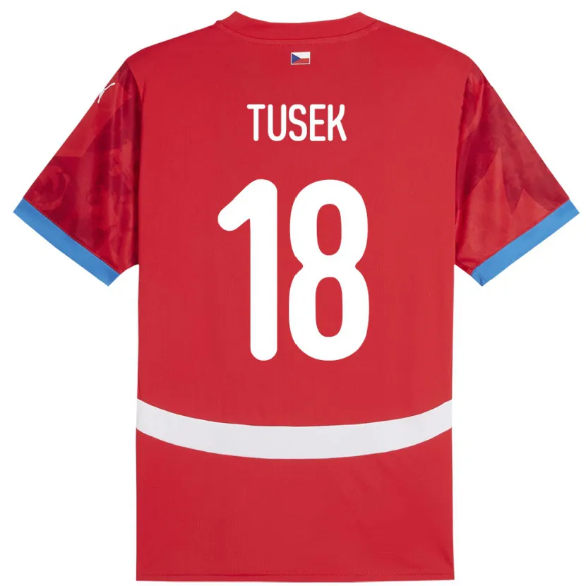Danxen Mann Tsjekkia Adam Tusek #18 Rød Hjemmetrøye Drakt Trøye 24-26 Skjorter T-Skjorte
