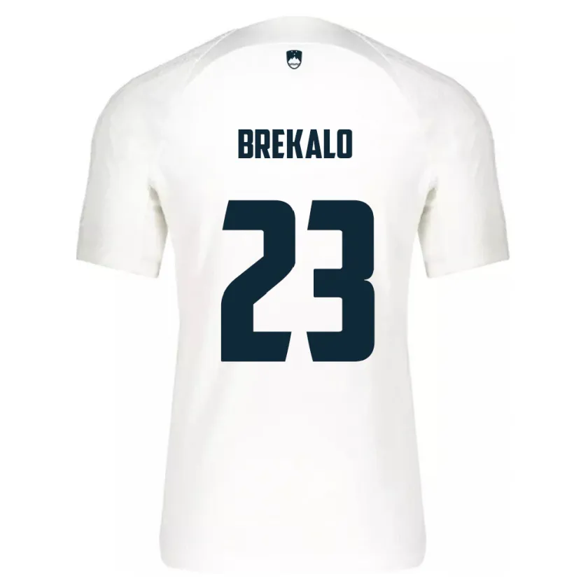 Danxen Mann Slovenia David Brekalo #23 Hvit Hjemmetrøye Drakt Trøye 24-26 Skjorter T-Skjorte