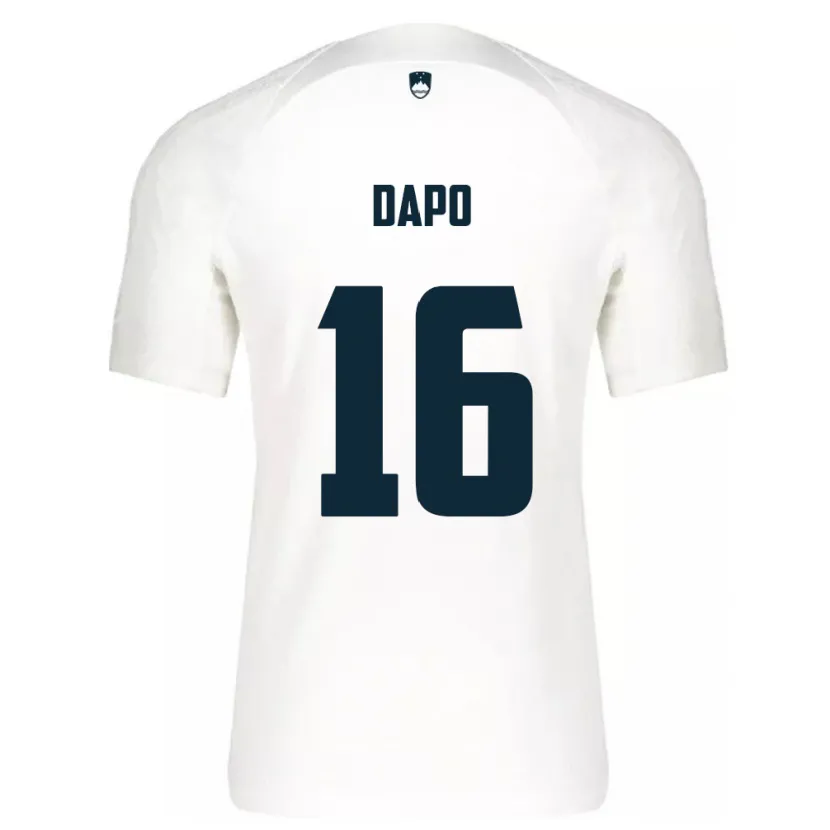 Danxen Mann Slovenia Jan Dapo #16 Hvit Hjemmetrøye Drakt Trøye 24-26 Skjorter T-Skjorte