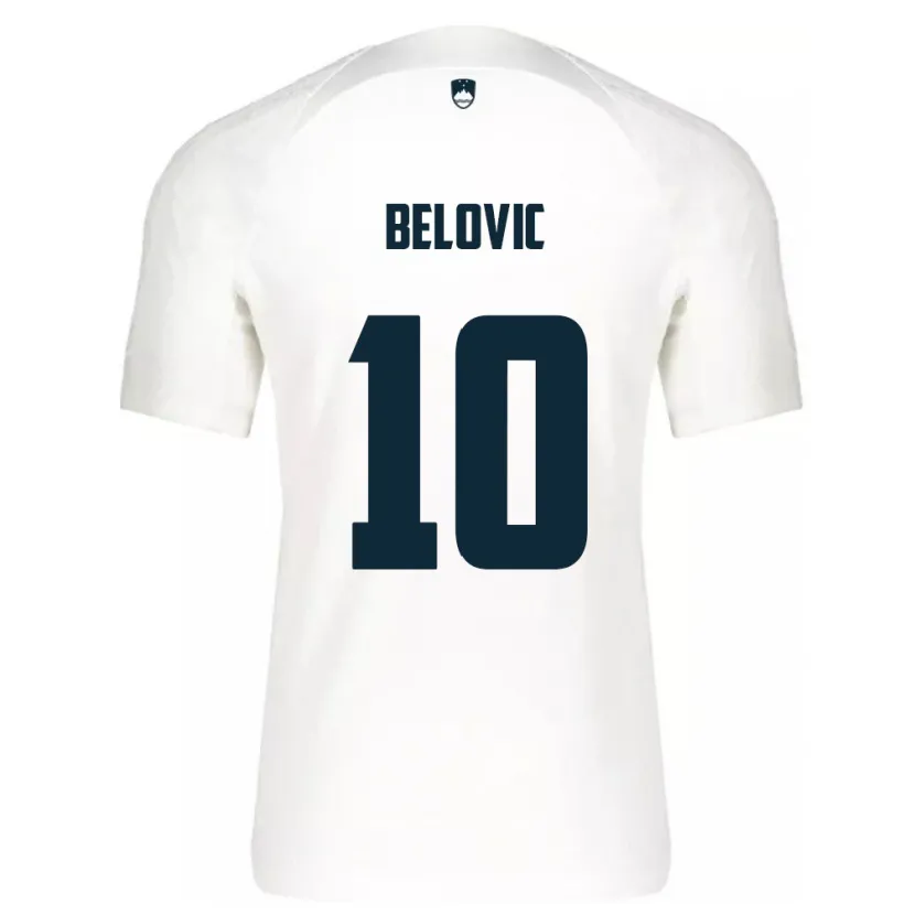 Danxen Mann Slovenia Nik Belovic #10 Hvit Hjemmetrøye Drakt Trøye 24-26 Skjorter T-Skjorte